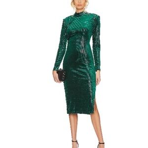 Elegant Green Sequin Dress